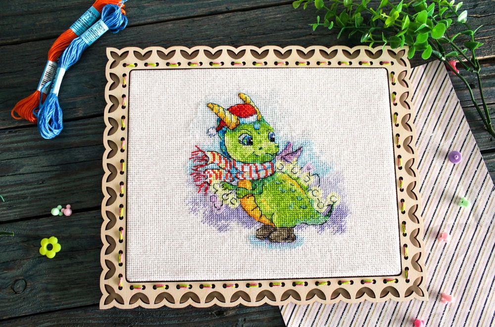 Набор для вышивания нитками МП Студия (Жар-птица), Ослепительный наряд, 15х15 см