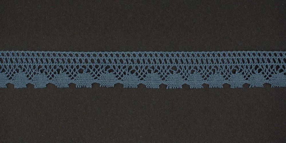 Кружево вязаное (тесьма) 17 мм цв.серый, 25м, Alfa, AF-062-072