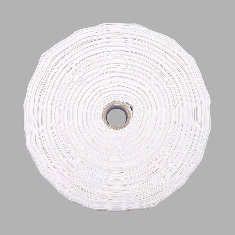 Лента (тесьма) шторная: сборка вафельная (1:3) 80 мм / 50 метров, (2 ряда петель, 4 шнура), C809 белый