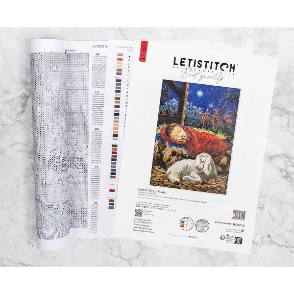 Набор для вышивания нитками LetiStitch L9952, Младенец Иисус 23х32см