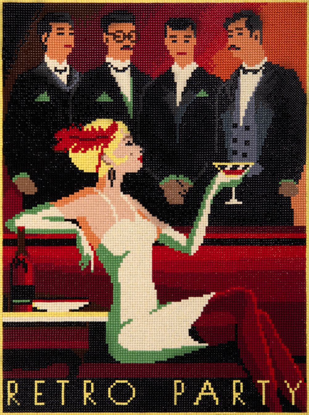 Алмазная (кристальная) мозаика Фрея ALPD-206, на подрамнике Вечеринка в стиле ретро, 30х40 см
