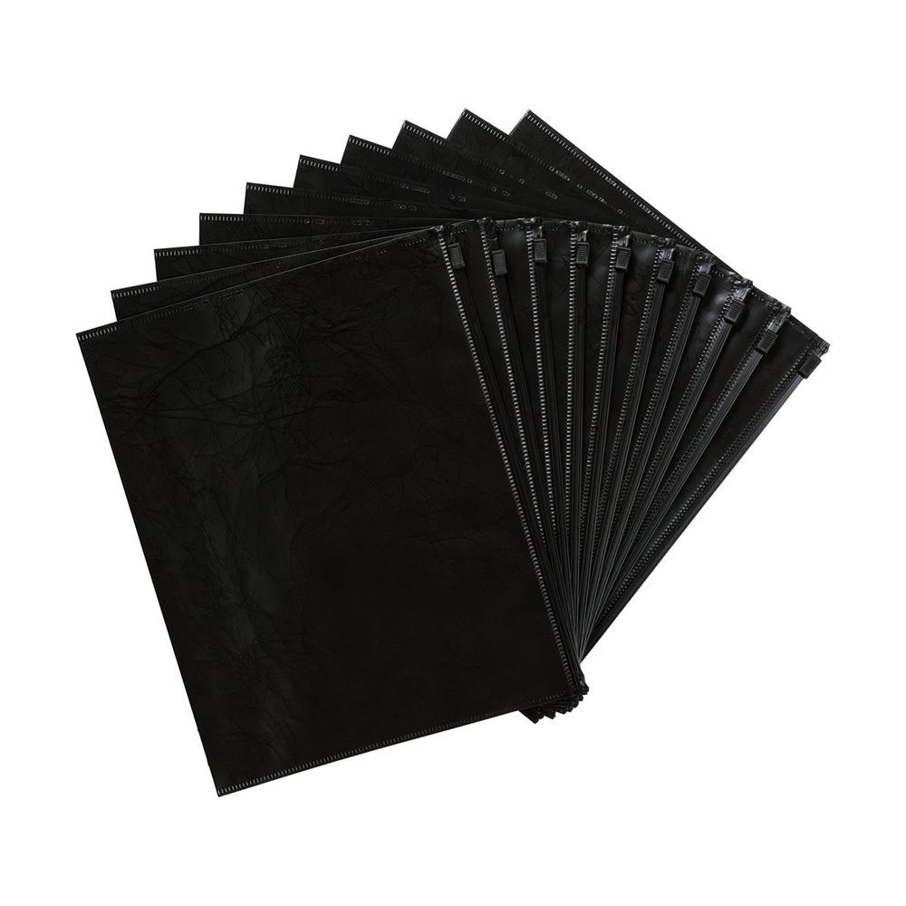 Папка-конверт на ZIP-молнии A5+ 180 мкм волокно, 10 шт, черный ЕС211230095, Expert Complete ЕС211230095