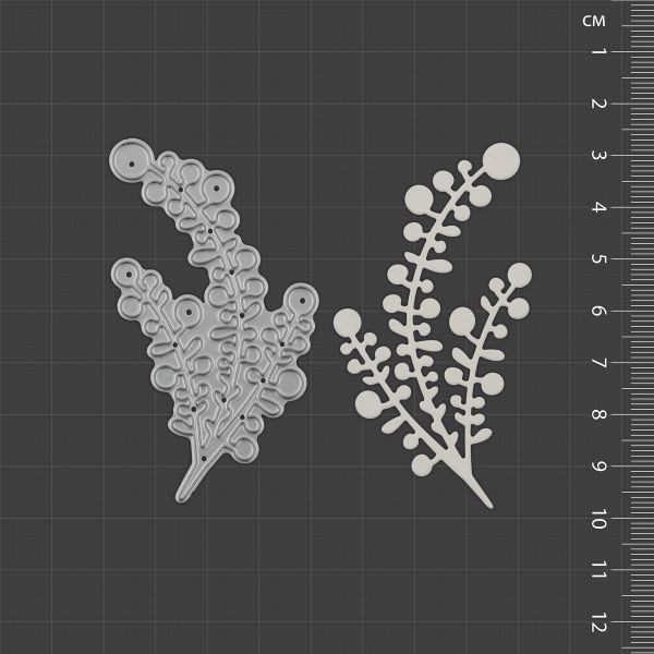 Нож для вырубки 3.9х7.2 см, Веточка, Mr.Painter DICUT-M0009