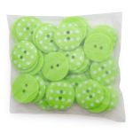 Пуговицы 2 прокола, Горошек 36L (441 салатовый), 36 шт