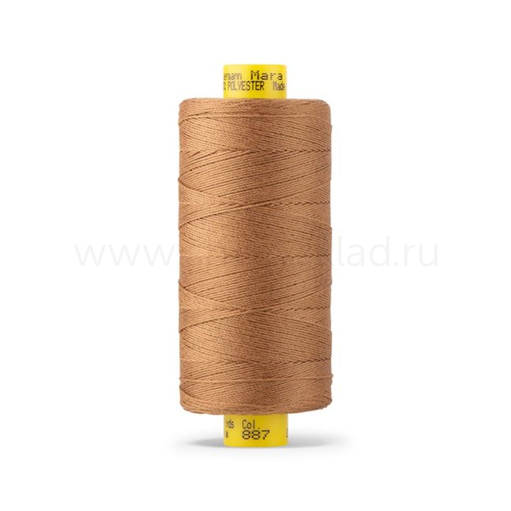 Нить отделочная Gutermann Mara 30/2, 300 м, 702404, 887 бежево-горчичный, 1 катушка