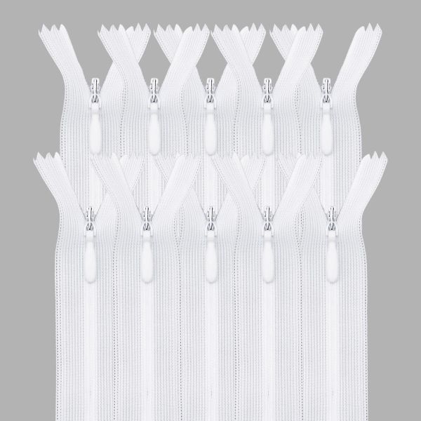 Молния потайная (скрытая) Т3 (3 мм) 1 зам., н/раз., 50 см, белый, 31271 / 50, 10 шт