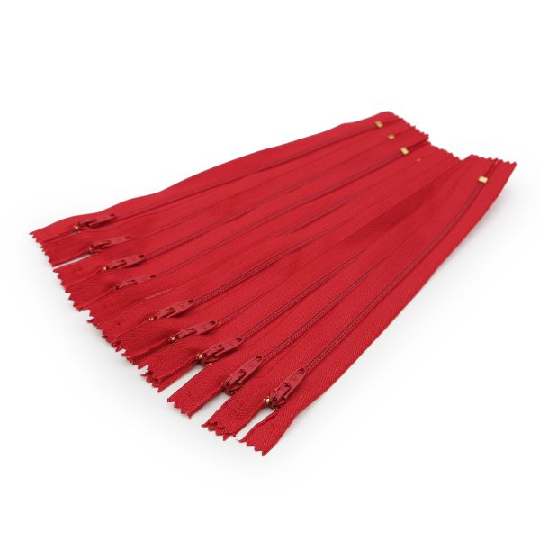 Молния спираль (витая) брючная Arta Т4 (4 мм) 1 зам., н/раз., 20 см, цв. 519 красный, уп.10 шт