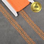 Кружево отделочное в стиле "трикотаж" 20 мм, диз. 280, цв.11 оранжевый, уп. 27,4 м