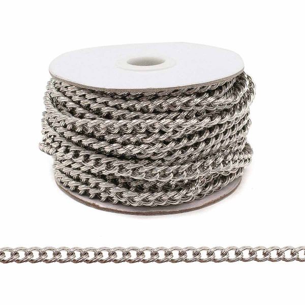 Цепь стальная, 8,7x6,4 мм, 10 м, никель