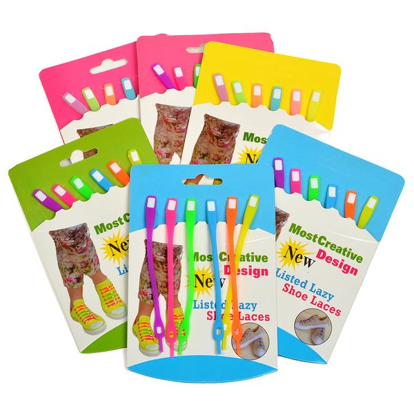 Шнурки силиконовые ассорти уп. 6 шт