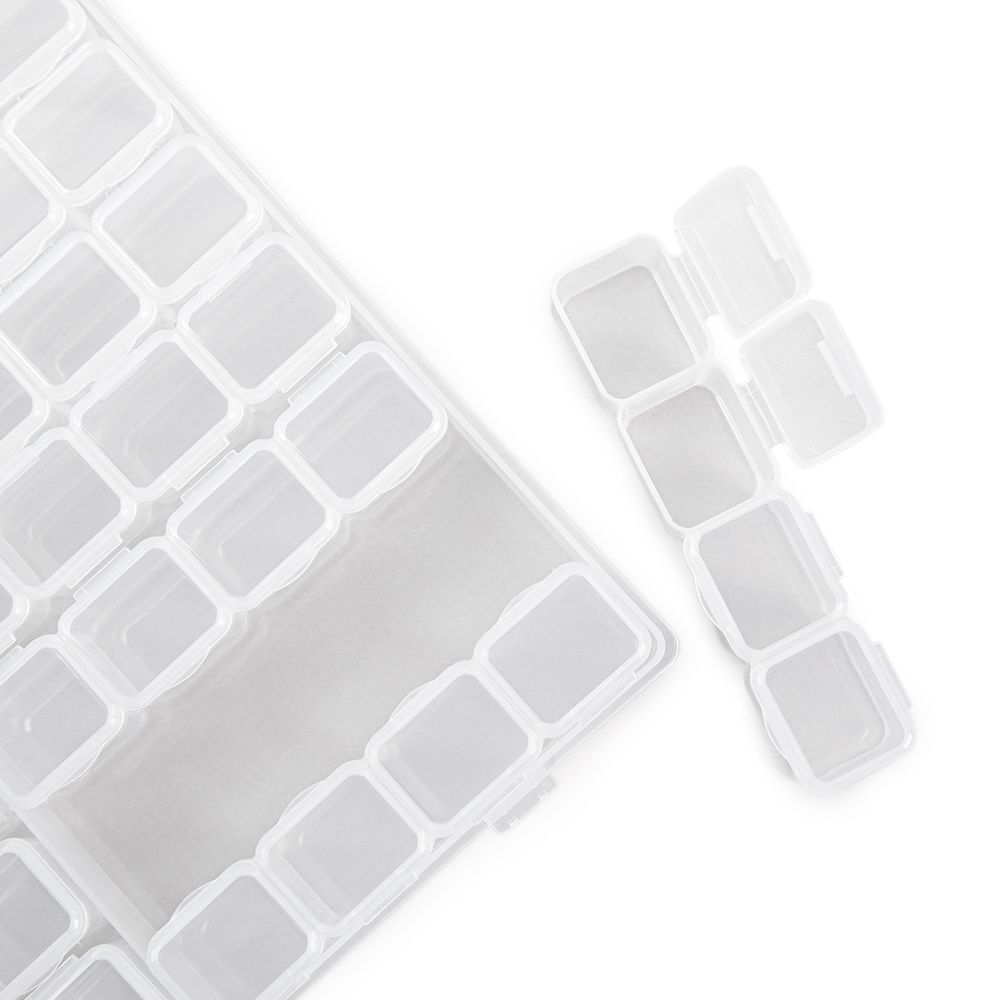 Органайзер для бисера с ячейками 21х17.5х2.6 см, 56 яч., пластик, прозрачный, Gamma ОМ-056