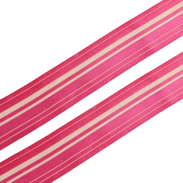 Лента атласная с рисунком 25.0 мм / 3 метра, Горизонталь (красный), Globus