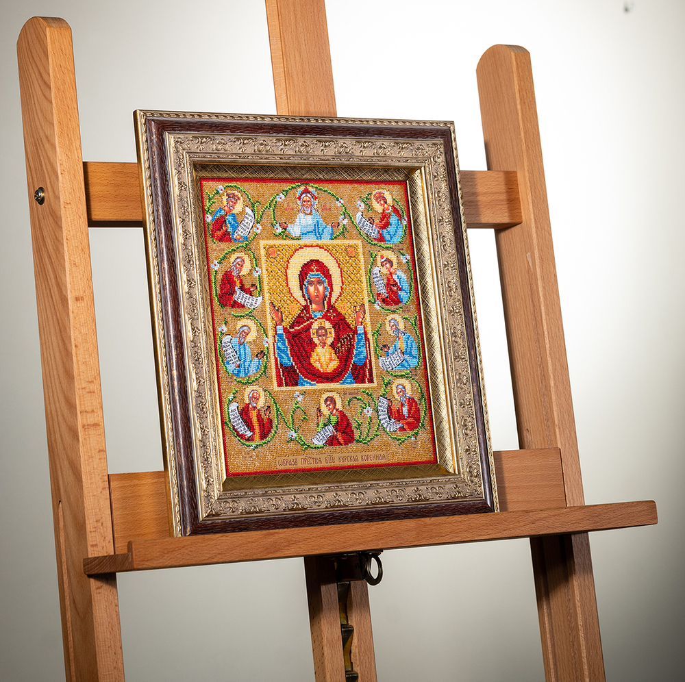 Кроше (Радуга бисера), Курская Богородица 20х23 см