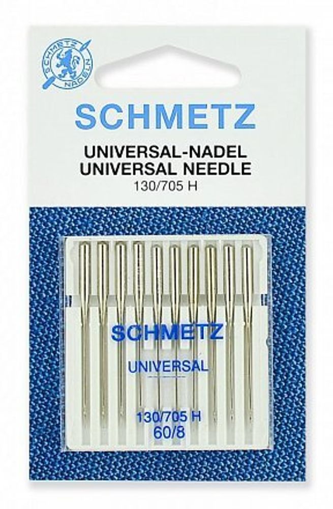 Иглы для швейных машин стандартные Schmetz 130/705H № 60, 10 игл