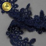 Кружево гипюр (плетёное) 65 мм, диз. 119, цв.3 т.синий, уп. 9 м, Kruzhevo