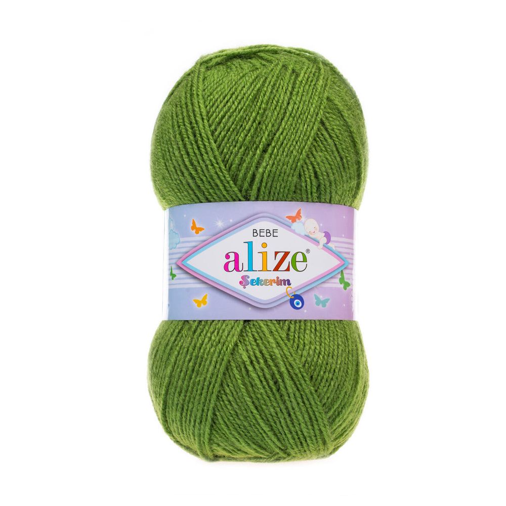Пряжа Alize (Ализе) Sekerim Bebe / уп.5 мот. по 100 г, 320м, 210 зеленый А