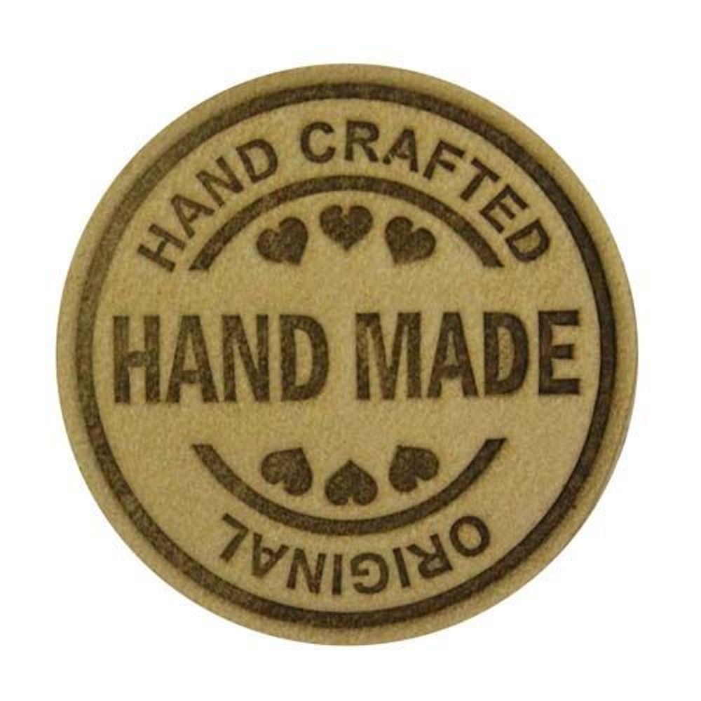 Термоаппликация из кожи Hand Made D3,4см, 100% кожа, 41 бежевый Термоаппликация из кожи Hand Made D3,4см, 100% кожа, 41 бежевый