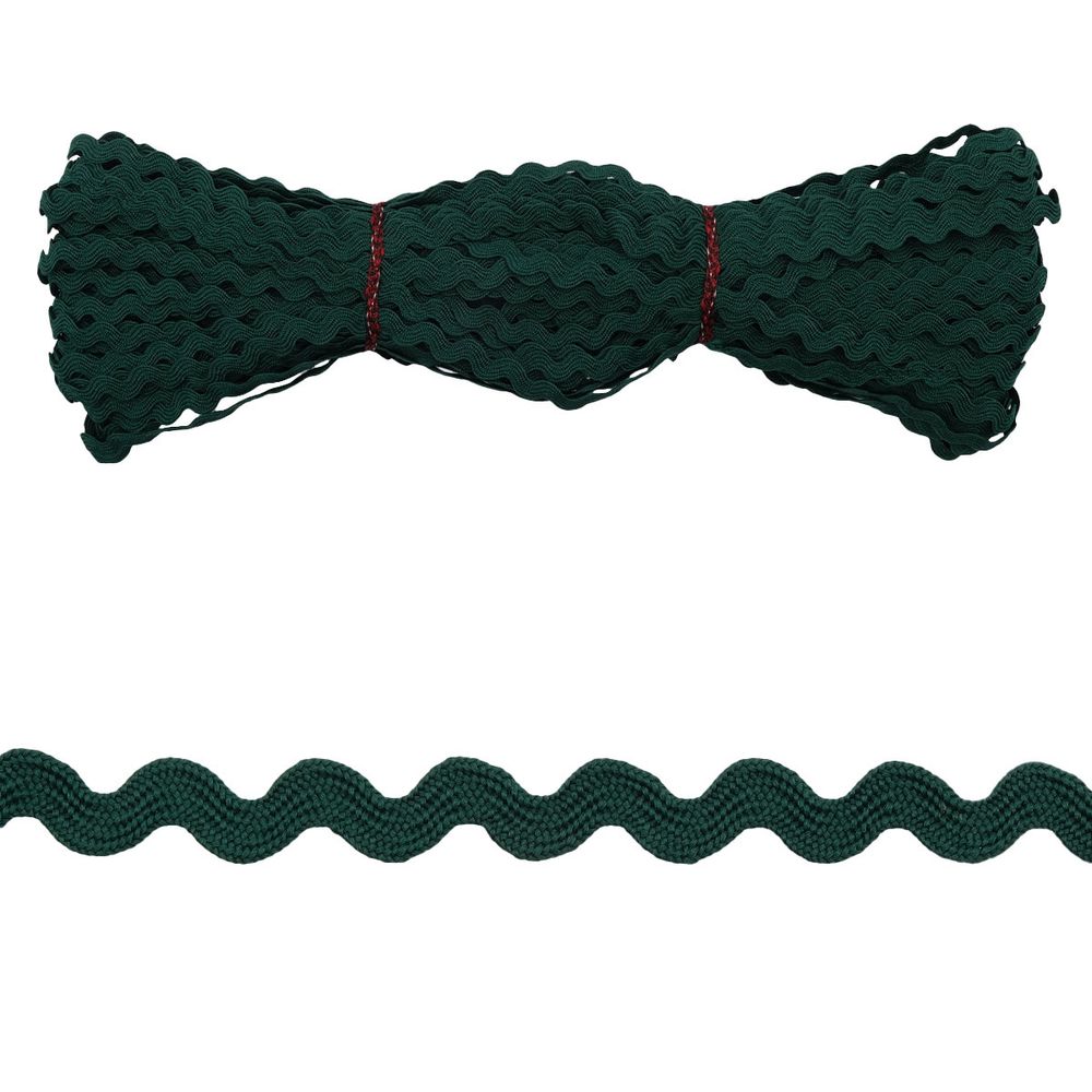 Тесьма вьюнчик 9 мм, 30м (т.зеленый), 30 м