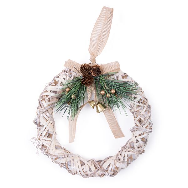 Венок из лозы ⌀25 см, толщ. 4 см, 01, Blumentag MRB-75