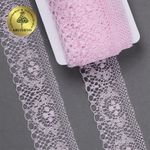 Кружево отделочное в стиле "трикотаж" 40 мм, диз. 923, цв.09 св.розовый, уп. 27,4 м