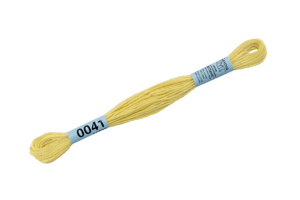 Мулине Gamma 100% хлопок, цв.0041 св.лимонный, 24 мотка по 8 метров