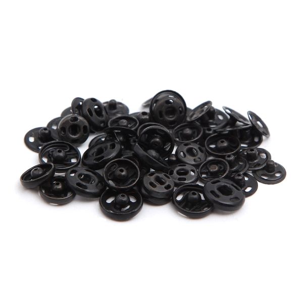 Кнопка пришивная металл ⌀5 / 6 / 7 мм черный, 24 шт, Pony