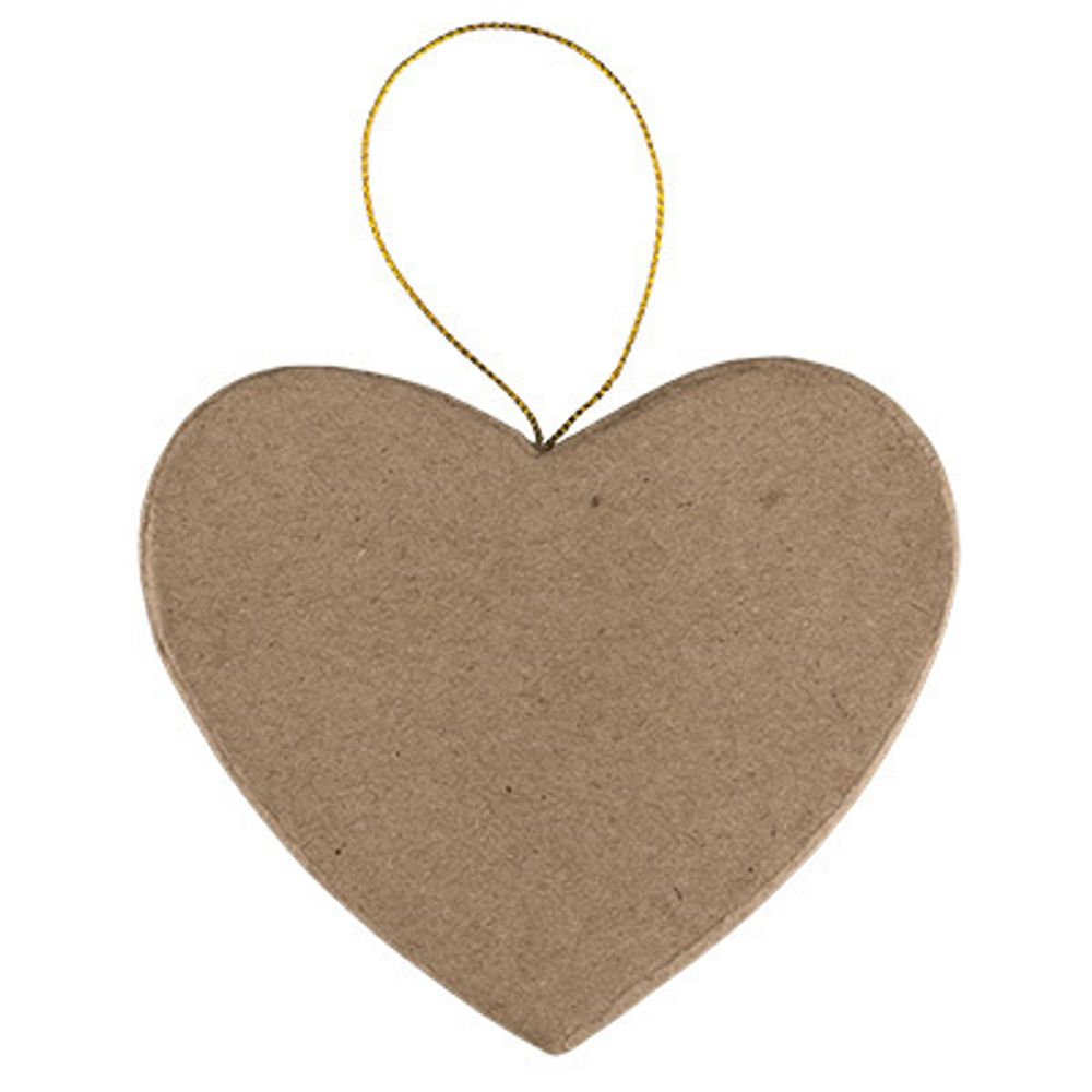 Заготовка из папье-маше Фигурка, 3 шт, 07 сердце, 10.2x8.9x1.2, PAM-109 Love2art