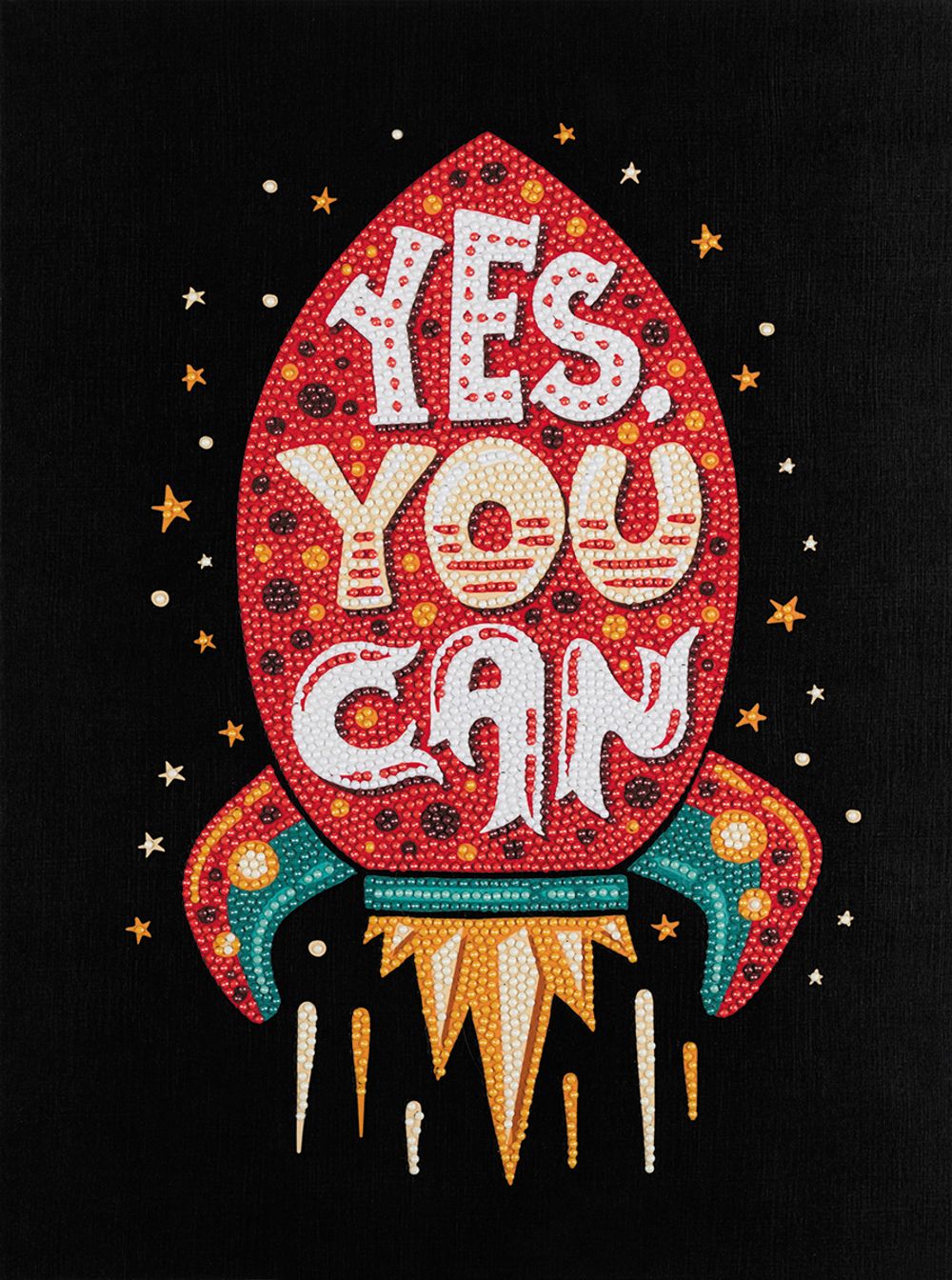 Алмазная (кристальная) мозаика Фрея, постер Ракета, 30х40 см