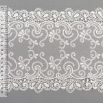 Кружево на сетке широкое 220 мм / 10±0.2 м, Турция, экрю, Gamma GCKM-220-01