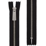 Молния металл Т5 (5 мм) 1 зам., н/раз., 20 см, декор, серебро, черный, KAP-5 Gamma, 5 шт