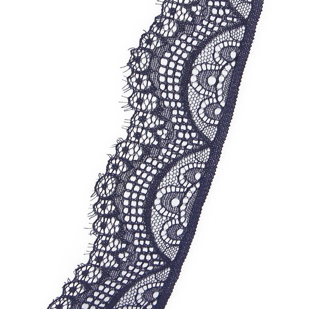 Кружево эластичное (стрейч) 60 мм / 13.71 метра, C147 индиго