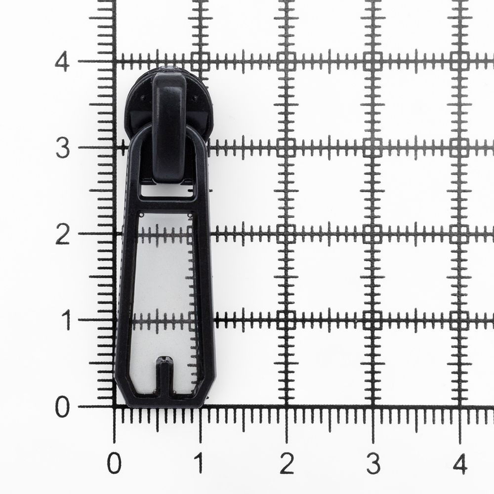 Слайдер (замок) для молнии спираль Т5 (5 мм), черный/прозрачный С5 33х12 мм, 20 шт, ГУБ10355