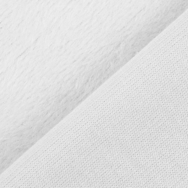 Плюш (ткань) трикотажный 390 г/м², 160 см / рул. 5 метров, 13-4108 дымчато-белый, Gamma PLF