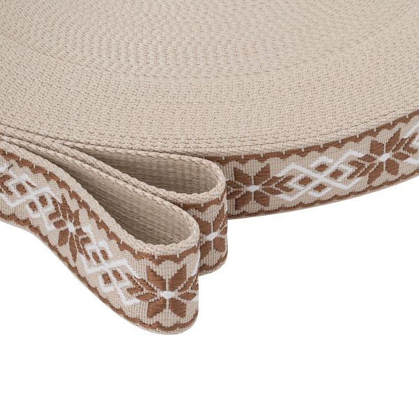 Стропа (ременная лента) 38 мм / 45.72 метра, [34.05 г/пог.м], с принтом 1-сторонняя, T0741 бежевый/коричневый, 3Al359