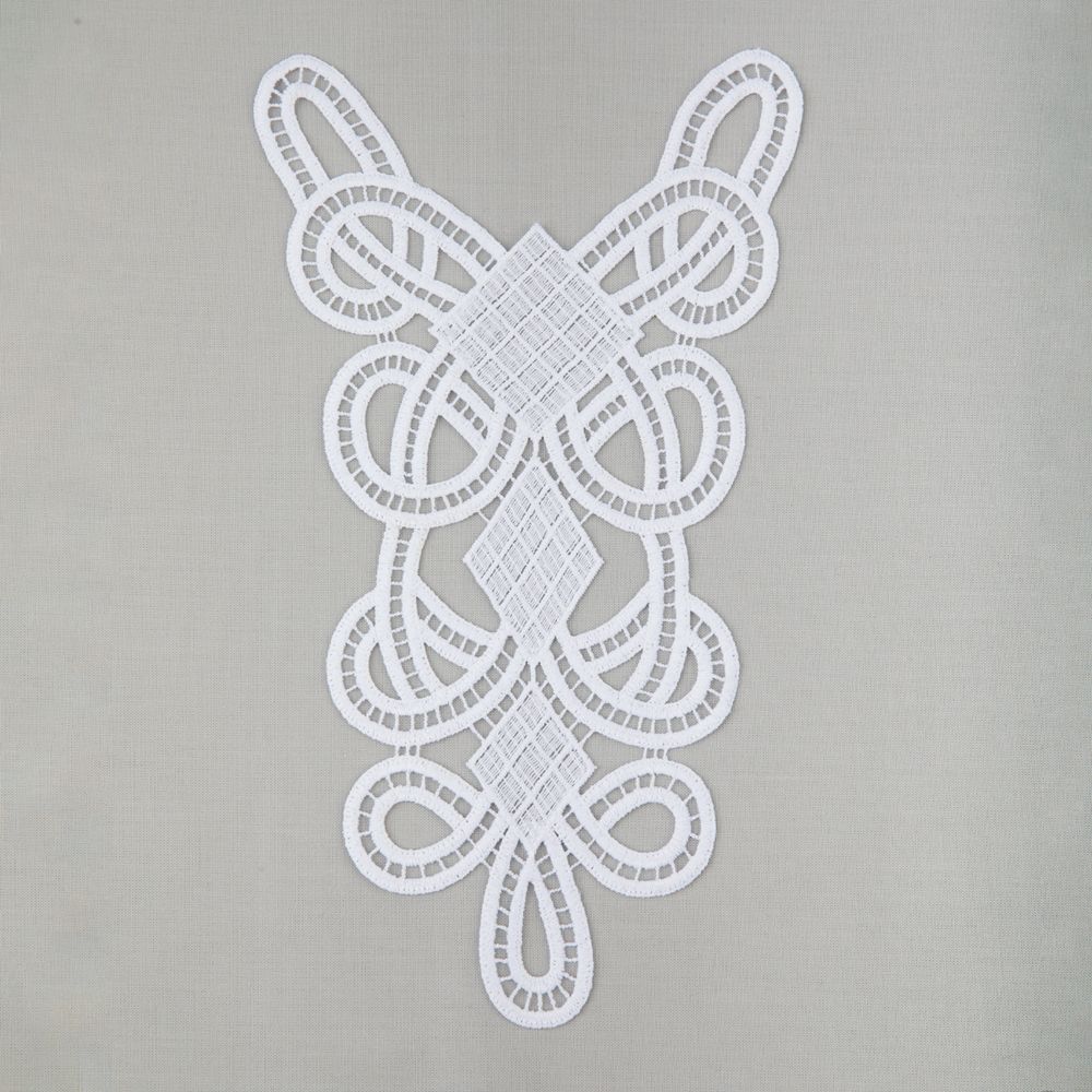 Пришивная кружевная вставка 160 мм, гипюр, 10 шт, Турция, белый, Gamma GIC-27-01