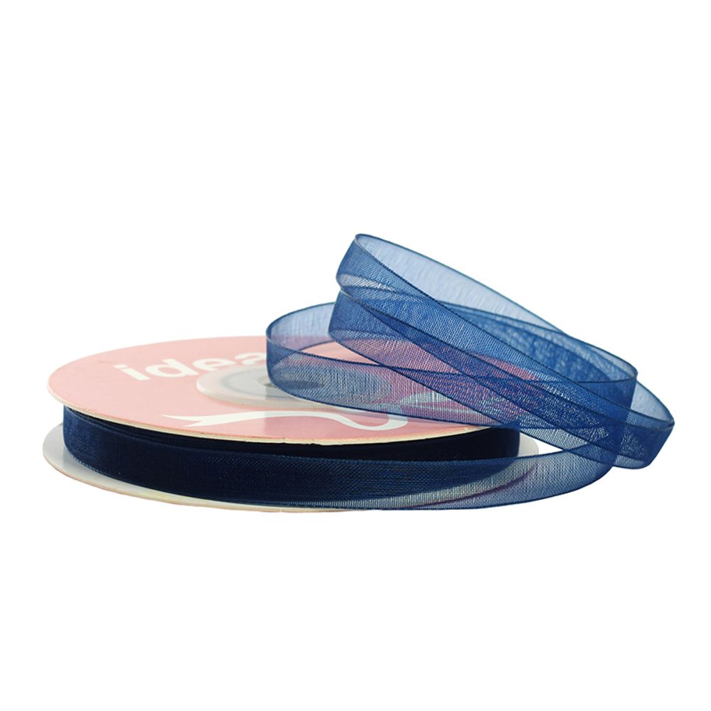 Лента капроновая (органза) _6.0 мм, 1065 т.синий, уп. 27,4 м