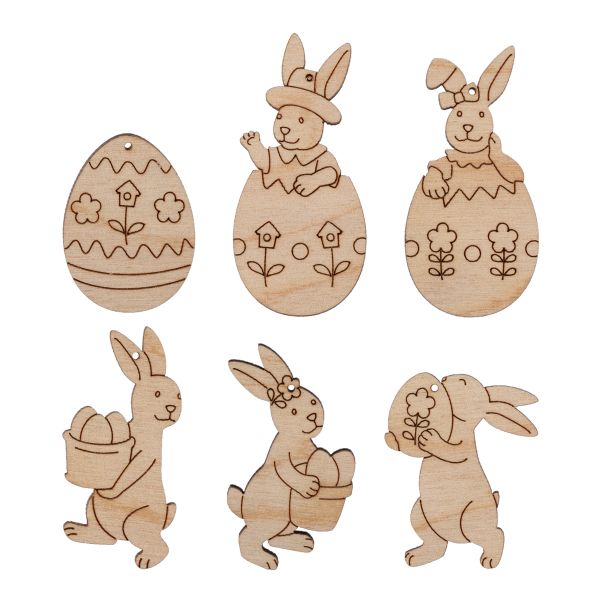 Заготовка из фанеры Мини набор, 0.3 см, Пасхальный 2, 2.5х5см, ВД-1161 Mr.Carving