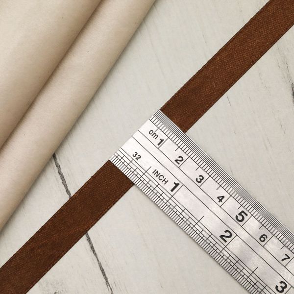 Лента атласная 1-сторонняя 12.0 мм / 22.86±1 метров, 078 т.коричневый, Globus