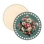 Набор донышек для вязания Глянцевый фанера ⌀15х0.4 см, 2 шт, 10 Цветочная композиция, Love2art ДВ-01