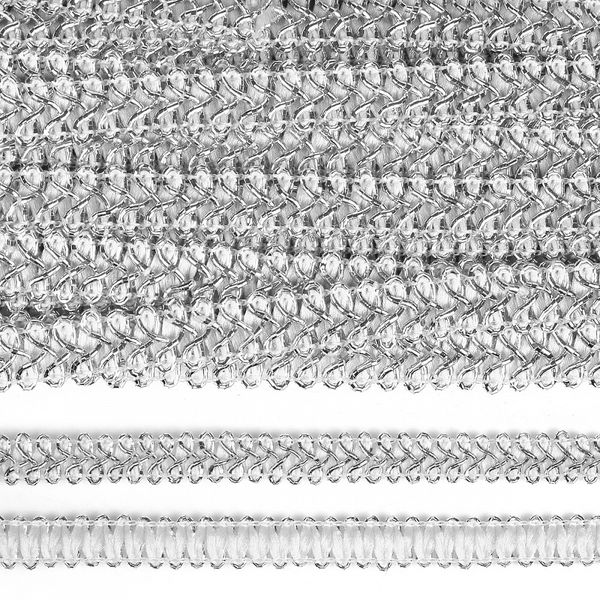 Тесьма отделочная 10 мм, 900 цв.серебро уп.13.71м