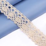 Кружево вязаное (тесьма) хлопковое 22 мм / 25 метров, одностор. (02 бежевый)
