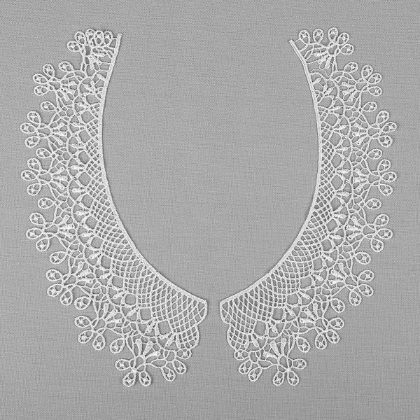 Пришивной кружевной воротник гипюр 25х7 см, цв.белый, 25 шт, диз.24GY11, Kruzhevo