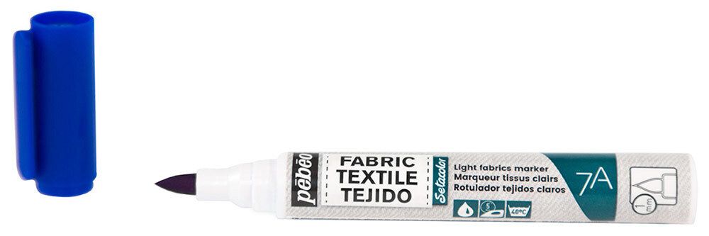 Маркер для светлых тканей 7A Light fabric 1 мм, перо круглое, 6 шт, 803408 Синий, Pebeo
