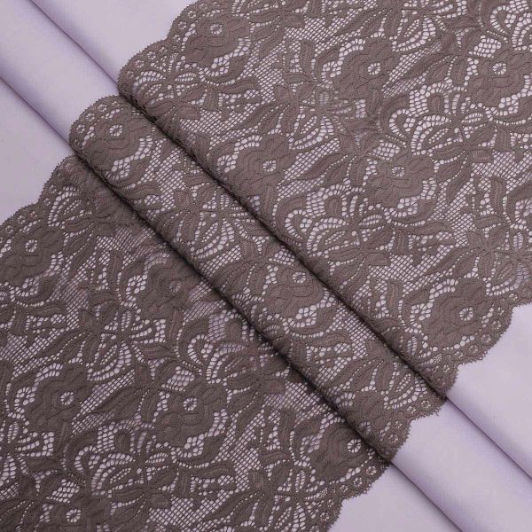 Кружево бельевое эластичное 300 мм / 3.4 метра, цвет шиншилла