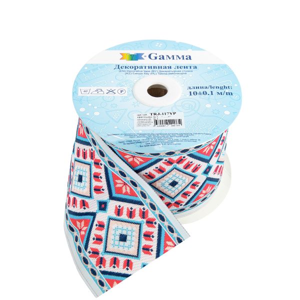 Лента (тесьма) жаккардовая 70.0 мм / 10±0.5 метров, 5, Gamma TRJ-117YP