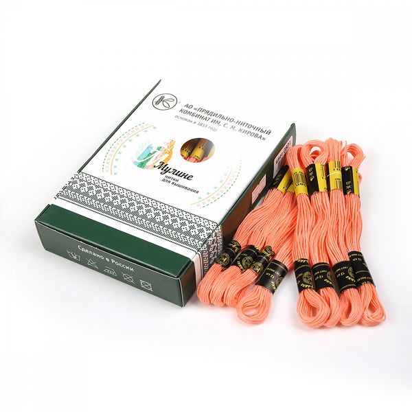 Мулине ПНК им.Кирова цв.0801 розовый, 24 мотка по 8 метров