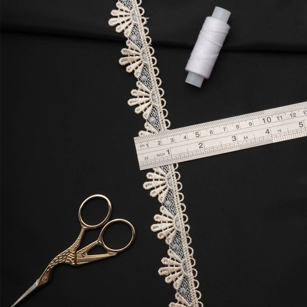 Кружево гипюр (плетёное) 30 мм / 13.7 метров, (интерьерное) голубой, 3AR2339