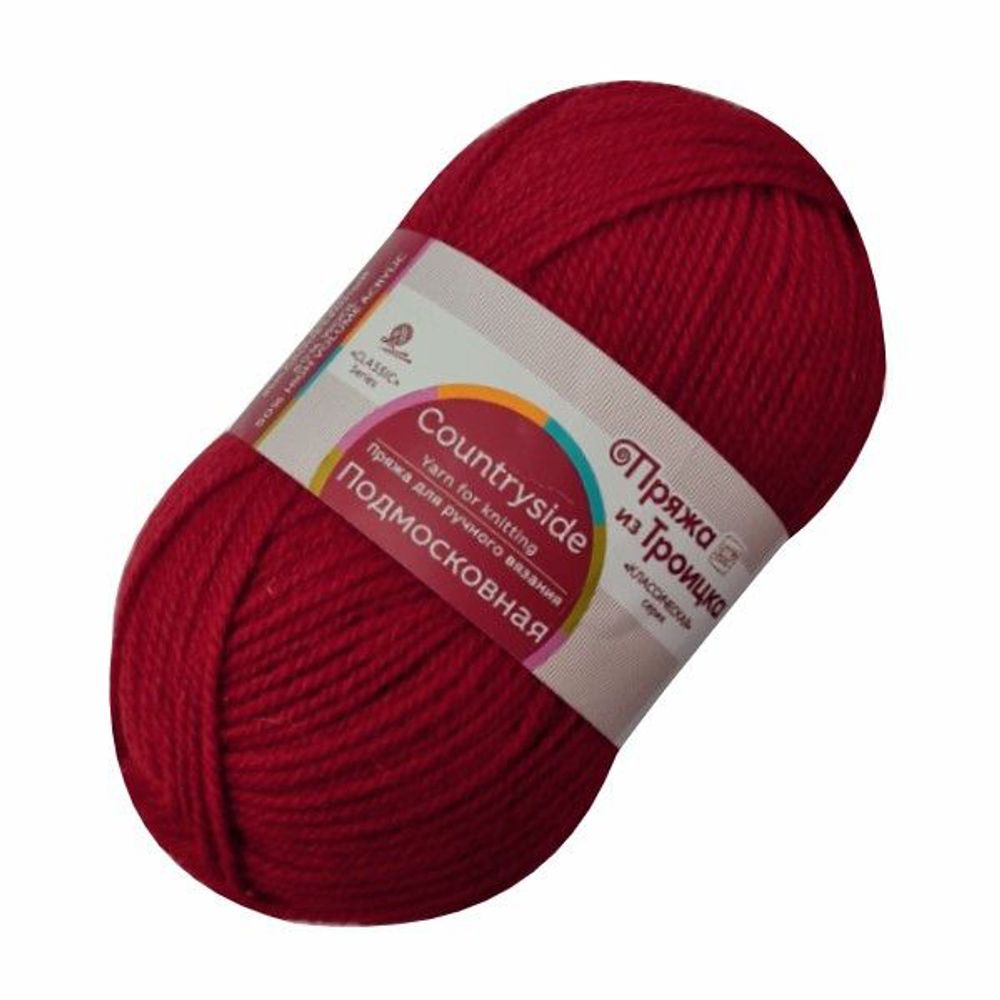 Пряжа Троицкая Подмосковная / уп.10 мот. по 100 г, 250 м, 272 вишня