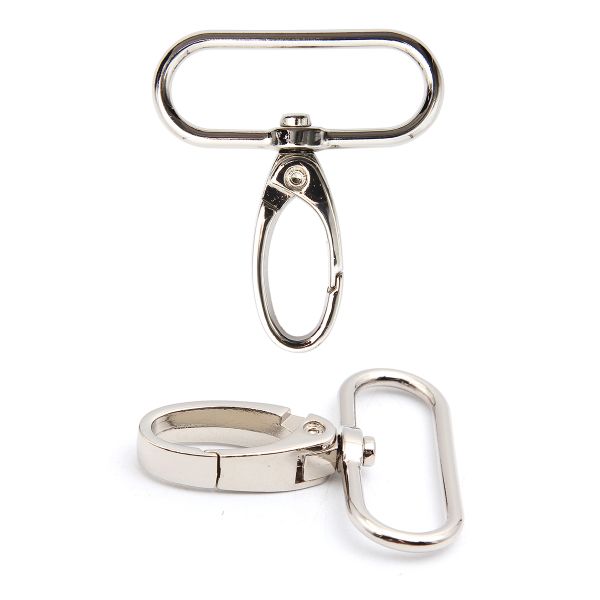 Карабин металл 38.0 мм (49х44 мм), никель, ГУ12849, 4 шт