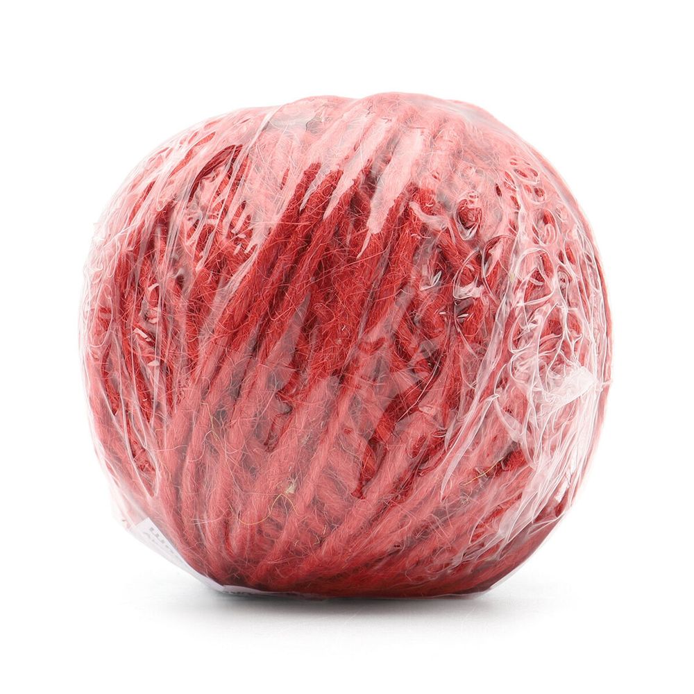 Шпагат джутовый 2-х ниточный ⌀1.12 мм, 50 м, 1120 текс, качество СВ, цветной (красный), 74973